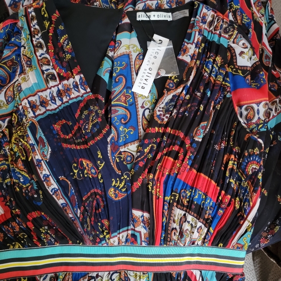 Alice + Olivia Cheney Pleated Maxi dress - Size 8 NWT - Picture 4 of 5